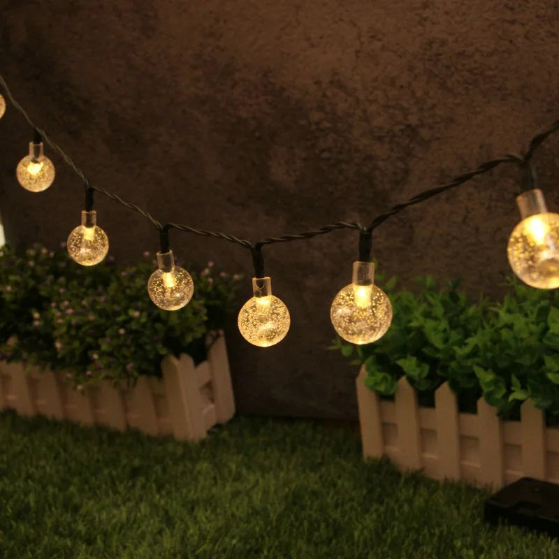 Solar-Powered Bubble String Lamps