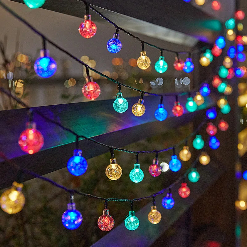Solar-Powered Bubble String Lamps