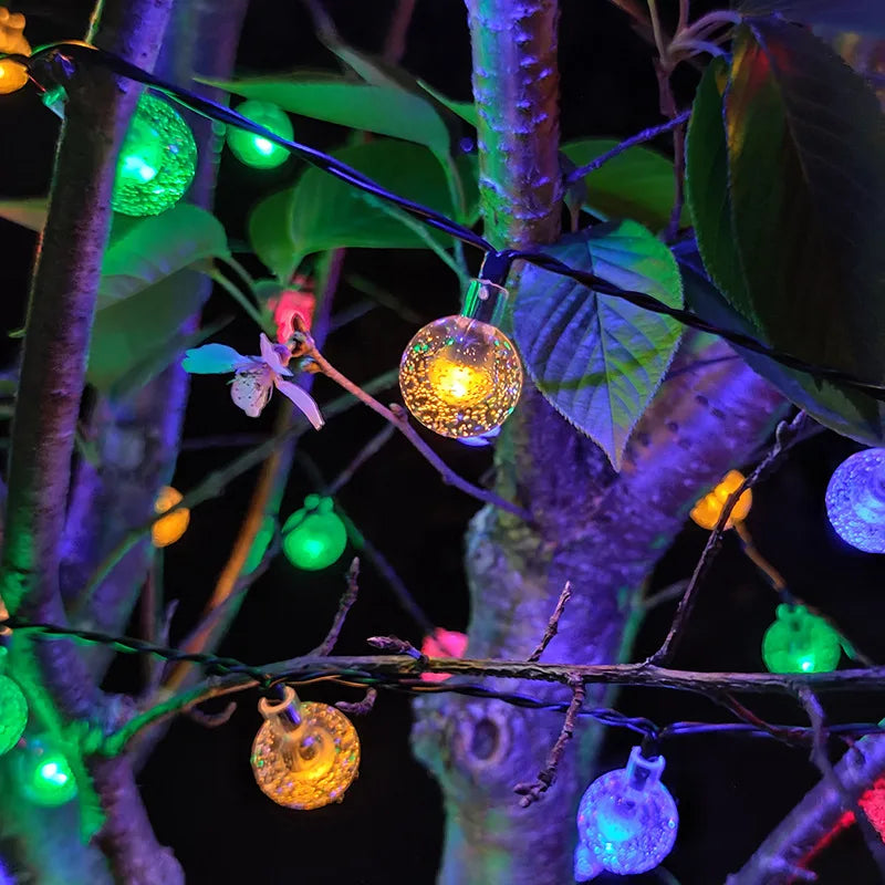 Solar-Powered Bubble String Lamps