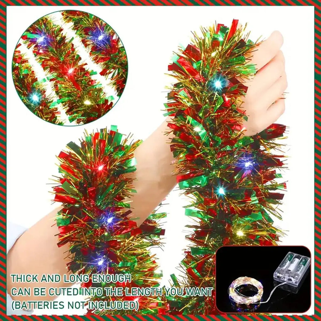 Christmas Metallic Garland With LED Lights